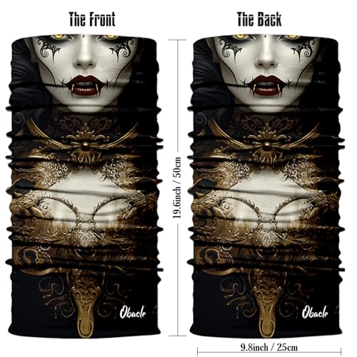 Obacle Skull Face Mask for Women Dust Wind Sun Protection Rave Festival Riding - color: Skull Women Gray White Face With Red Lip