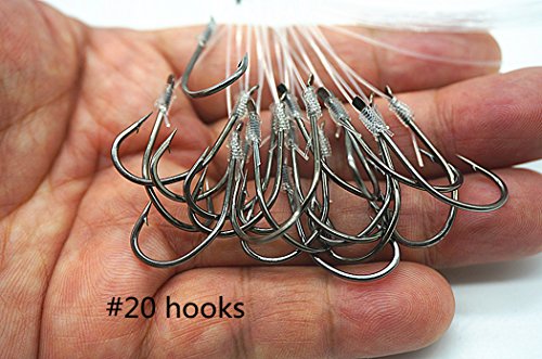 Toasis Fishing Snells Pre Tied Fishing Hooks Pack of 160pcs Assorted Sizes