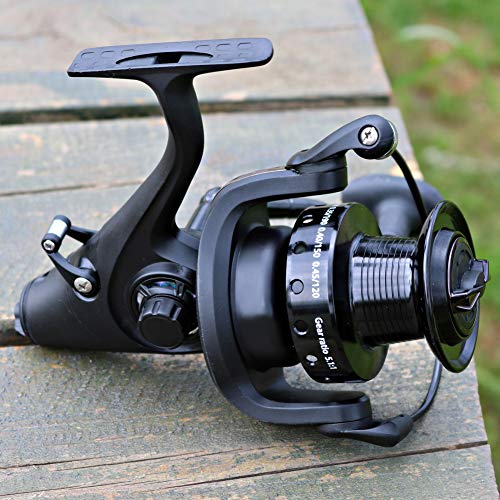 Sougayilang Spinning Fishing Reel 12+1BB Metal Body Smooth Carp Spinning Reels for Saltwater Freshwater Fishing - color: BE5000