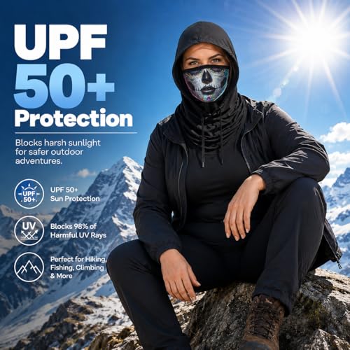 Skull Balaclava Hat for Women Men Sun UV Protection Summer Cooling Full Face Mask Cycling Hiking Fishing Outdoor Sports - color: Skull 07