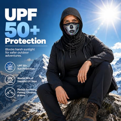 Skull Balaclava Hat for Women Men Sun UV Protection Summer Cooling Full Face Mask Cycling Hiking Fishing Outdoor Sports - color: Skull 07