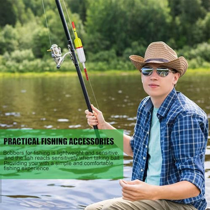 SILANON Slip Bobbers Fishing Floats and Bobbers Balsa Wood Slip Bobbers Floats Spring Bobbers for Crappie Catfish Trout Panfish Walleyes Fishing Bobbers 10pcs - color: 2.36in X 0.67in X 5.63in - 10pcs