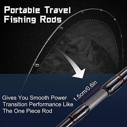 Sougayilang Baitcasting Fishing Rod and Reel Combo, Medium 6'/7' Low Profile with SuperPolymer Handle (2 Pieces 7ft Left) - color: Cast-Left hand-6'0''-Medium