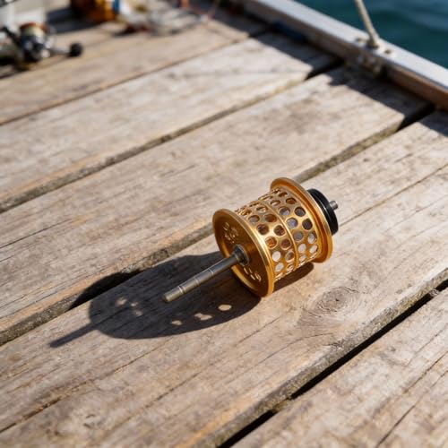 FABULETTA Lightweight Aluminum Spool for 24 for TATULA 100 Casting Reel, Smooth Throwing Micro-Spool for Modification, Alloy Replacement Part(Gold) - color: gold