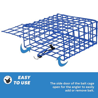 Vinyl-Coated Wire Crab Bait Cages for Heavy Duty Crab Trap Pot, Cage Box 6"x6"x3" - style: BL-1