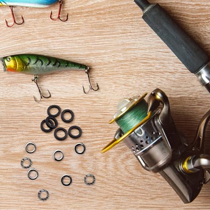 Pndeyo Fly Fishing Tippet Rings, Solid Tippet Connectors, Stainless Steel Freshwater Fishing Line Leaders - size: 60pcs 2mm/2.5mm
