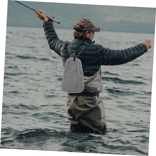 Fish Catching Towel Non-Slip Hand Protection Cover for Fish Handling Puncture Proof Double-Layer Fishing Towel 12.59 X 7.48 in for Hiking Camping Boating Outdoor Use - color: Grey