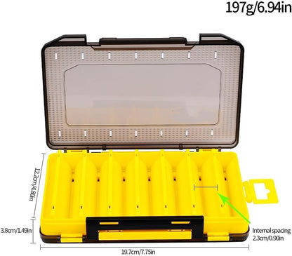 Double Sided Tackle Fishing Tackle Box Lure Waterproof Compartments Hook Storage Case (Blue) - color: Blue