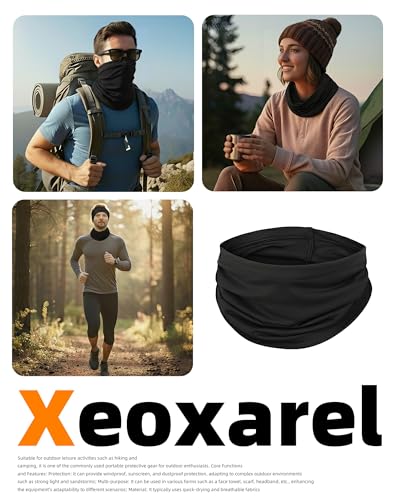 Xeoxarel Neck Gaiter, 7 Pack Cooling UV Protection, Bandana Face Mask Scarf for Men and Women - color: 7 Black