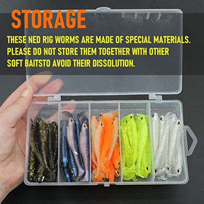 50 Pcs Soft Plastic Fishing Lures, 2.75"/3.15" Paddle Tail Minnow Shad Worms Swimbaits for Bass Fishing Texas Rigs Trout Crawfish Fishing for Saltwater Freshwater - color: Paddle Tail 50pcs