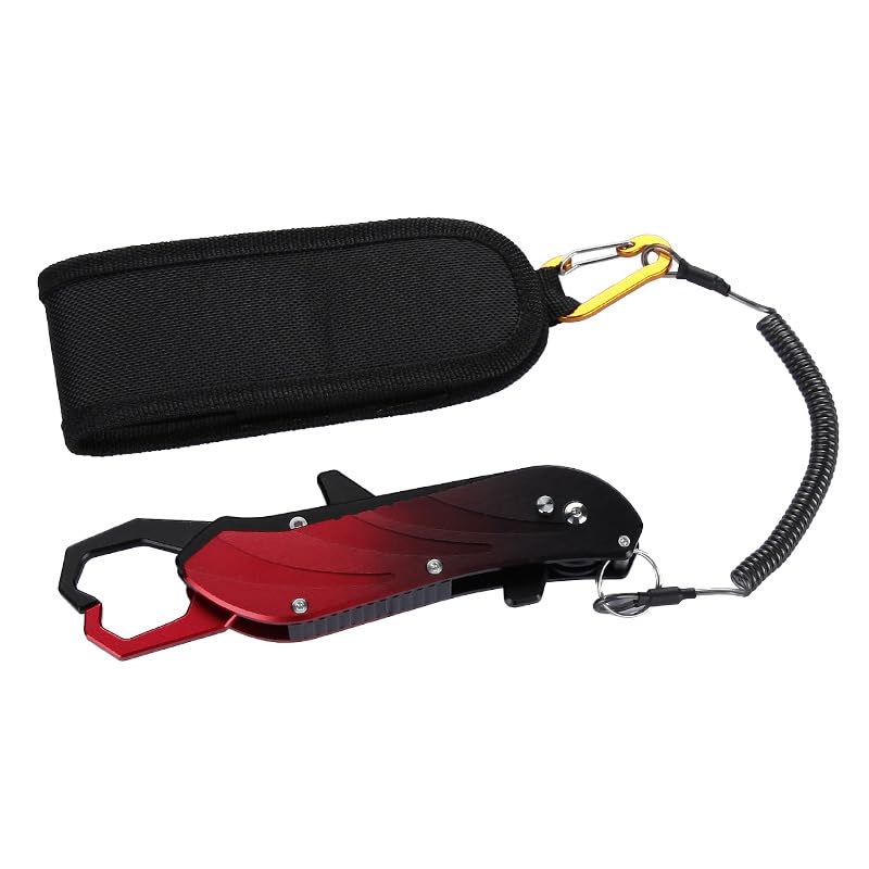 Multifunctional Folding Aluminum Alloy Fish Lip Gripper, Stainless Steel Jaws, Non-Slip Handle, Seawater Corrosion Resistant, Oxford Packaging, Men's High-end Gift