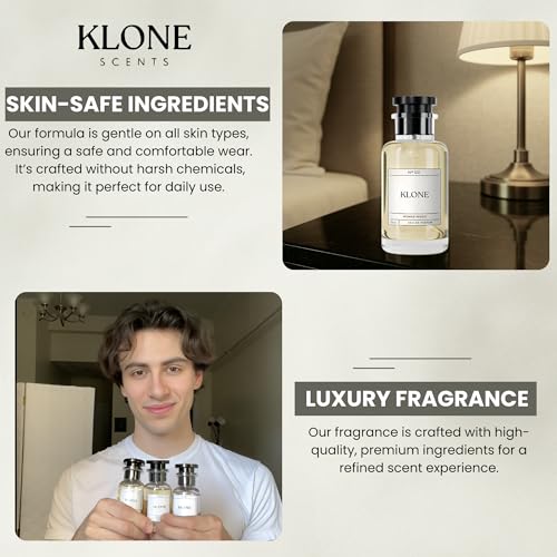Klone Nomad Magic Eau de Parfum Scents (50ml) - Long Lasting Cologne for Men Inspired by Ombre Nomade - Skin Friendly Perfume for Men with Notes of Oud, Raspberry & Frankincense - Paraben Free