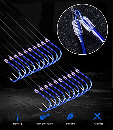 AMHDV Small Fishing Hooks with Line, Super Quick Penetration Fishing Hook Tie Nylon Line (Pack of 20) - style: 8#