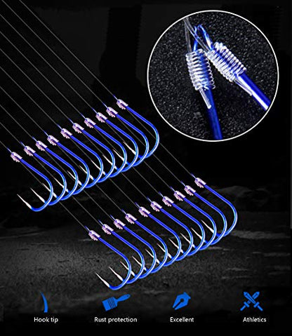 AMHDV Small Fishing Hooks with Line, Super Quick Penetration Fishing Hook Tie Nylon Line (Pack of 20) - style: 8#