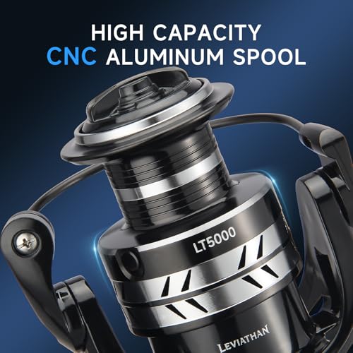 HAUT TON LT Metal Spinning Fishing Reel, Freshwater and Saltwater Fishing Reels, 5+1 Stainless Steel BB, 39.5Lbs Max Drag, CNC Aluminum Handle 3000/4000/5000/6000 for Casting Reel - size: 6000