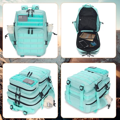 Lovelinks21 25L Tactical Backpack for Men and Women Military Backpack Small Assault Pack Molle Backpack Bug Out Bag Travel Rucksack Daypack (Mint Green) - color: Mint Green