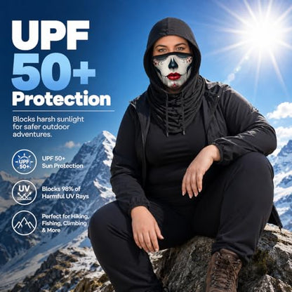 Skull Balaclava Hat for Women Men Sun UV Protection Summer Cooling Full Face Mask Cycling Hiking Fishing Outdoor Sports - color: Skull 08