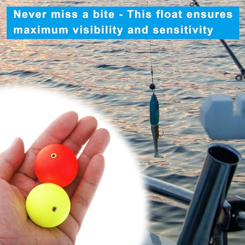 PATIKIL Fishing Bobber, Slip Foam Floats Buoy Rig Stoppers for Crappie Trout Bass Fishing - color: Red,Yellow, size: 1.2 Inch
