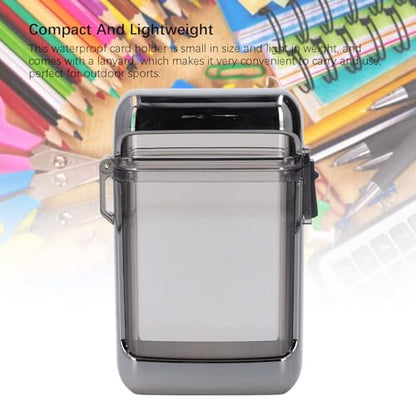 Fdit Water Proof Case, Transparent Sealing Badge Holder ID Card Case with Airtight Lid Lanyard for Swimming Sports Outdoor Use (#2) - color: #2