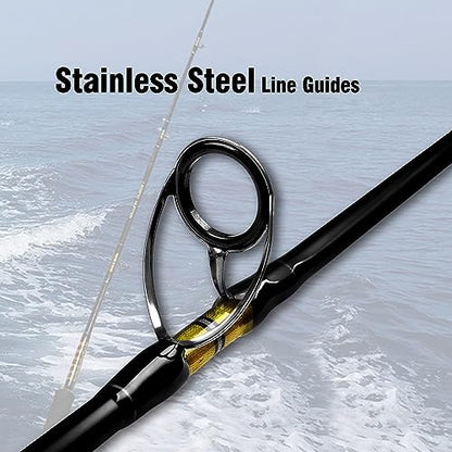 Fiblink Saltwater Jigging Spinning Rod 1-Piece Heavy Jig Fishing Rod (30-50 lb/50-80 lb/80-120 lb, 5 Feet 6 Inch) - style: 5'6" - 80-120lbs - 1pc