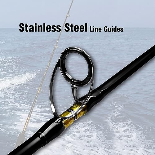 Fiblink Saltwater Jigging Spinning Rod 1-Piece Heavy Jig Fishing Rod (30-50 lb/50-80 lb/80-120 lb, 5 Feet 6 Inch) - style: 5'6" - 50-80lbs -1pc