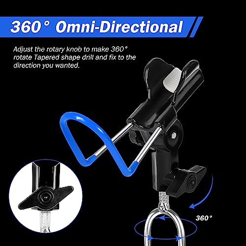 Upgraded Fishing Rod Holders - 2 Pack, 360 Adjustable, Bank, Beach, Ground Fishing Pole Stand - color: BLUE