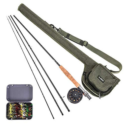 Lixada Fly Fishing Rod Case,Portable Fishing Tackle Bag,Canvas Fishing Pole Storage Bag Fly Rods Reels Durable Carry Case - color: Fly Fishing Set