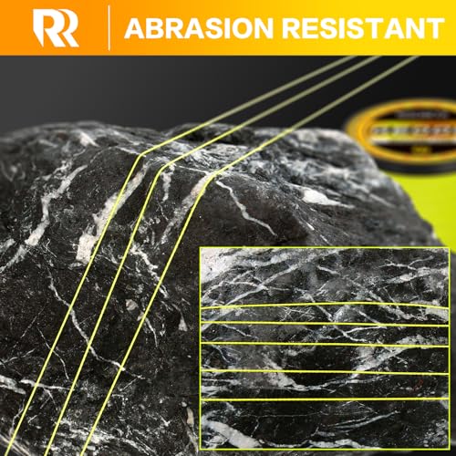 Geode Braided Fishing Line, Super Strong Power Braid Lines for Saltwater and Freshwater Fish 8-50lb, 150yds/300yds/500yds/1000yds - color: Hi Vis Yellow, size: 10LB(500YDS)