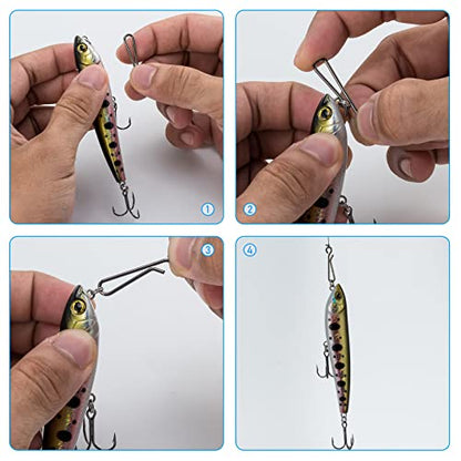 Dr.Fish 50 Pack Fishing Clips Quick Change Speed Clips Crankbait Snaps Stainless Steel Line Lure Hook Connector Freshwater - size: #5-62LB-1.1"