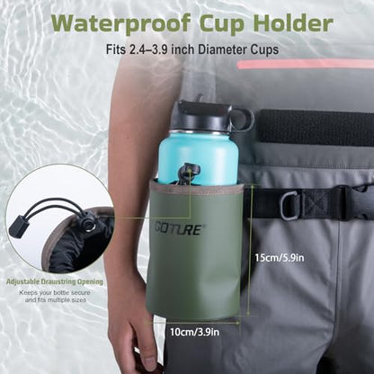 Goture Fly Fishing Wading Belt, Adjustable Waist Belt with Removable Fly Patch & D-Rings for Tools, Optional Bottle Holder