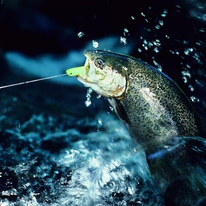 Syosisny 50 PCS Luminous Plastic Soft Fishing Lure, Lifelike Forked Tail Minnow, Luminous Fishing Baits Tackle for Saltwater and Freshwater Bass, Crappie, Walleye, or Trout Lures