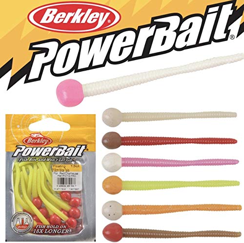 Berkley PowerBait Floating Mice Tails Fishing Soft Bait (1) - color: Bubblegum/White, size: 3"