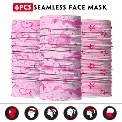 Venswell Neck Gaiter Face Mask Men Women,Seamless Bandana Rave Face Cover Scarf Mask,Balaclava,Headband, Head Wrap,Headwear - color: A-style 3