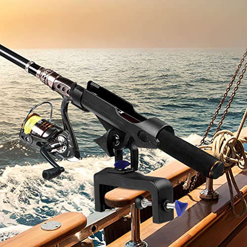 PLUSINNO Fishing Boat Rods Holder Large Clamp Opening 360 Degree Adjustable Fishing Rod Racks Folding Holder - color: RH30 MAX OPENING 4.75 inch 2Pack