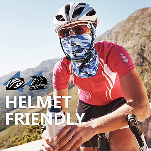 Balaclava Ski Mask, Sun UV Protection Breathable Full Head Face Mask for Men Women Skiing Cycling - color: Camo Blue