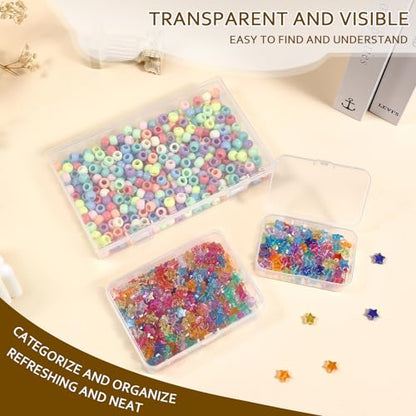 24Pack Mixed Sizes Small Plastic Storage Containers, Mini Rectangular Small Items Organizer Boxes with Hinged Lids and Labels for Craft Jewelry Beads ﻿ - style: 24PC