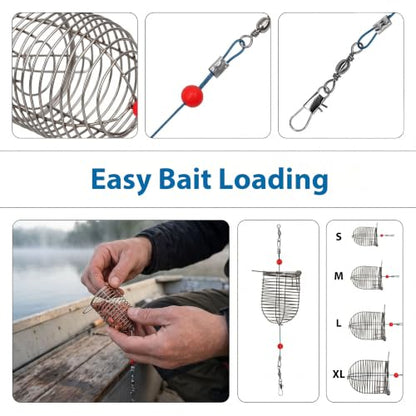10pcs Fishing Bait Trap Cage Feeder, Baits Cage Basket Holder Coarse Lure Feeder Fishing Tackle Kit - size: Small - 10 pcs, style: B Style Bait Trap