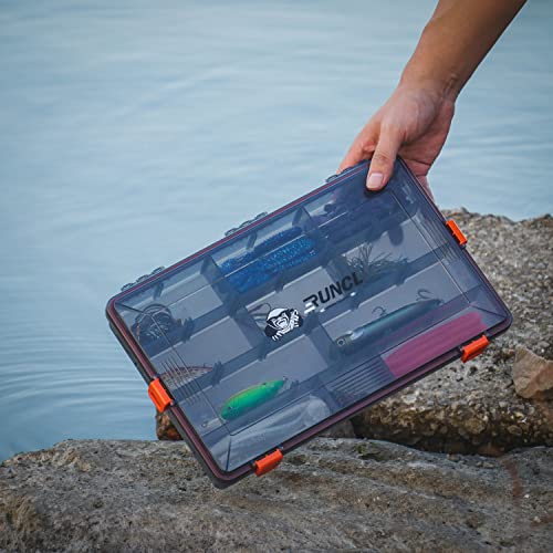 RUNCL Fishing Tackle Box, Waterproof Airtight Stowaway, 3600/3700 Tray Tackle Box with Adjustable Dividers, Plastic Storage Organizer(2pcs 3600) - color: 2pcs 3600