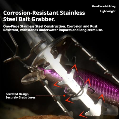 30m 60kg Lure Saver – Fishing Lure Retriever with Stainless Steel Grabber, PE Line Reel & Retractable Mechanism, Corrosion Resistant Tool for Snagged Minnow VIB Pencil Bait