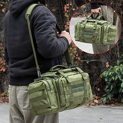 Dr.Fish Fishing Tackle Bag 5 Boxes with 60 Lures Included Loaded Stocked Tackle Box Set Spinner Lures Kit Freshwater Gear Equipment - color: Large Green Bag, 16.5*9.4*9.4''