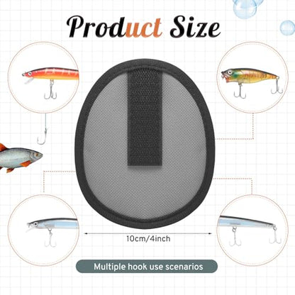 Tioncy 6 Pack Fishing Lure Covers 6 Inch Bait Gloves Lure Wrap Fishing Hook Cover Easily See Bait Storage Protector Guard to Keep Fishermen Safe for Rod - color: Gray