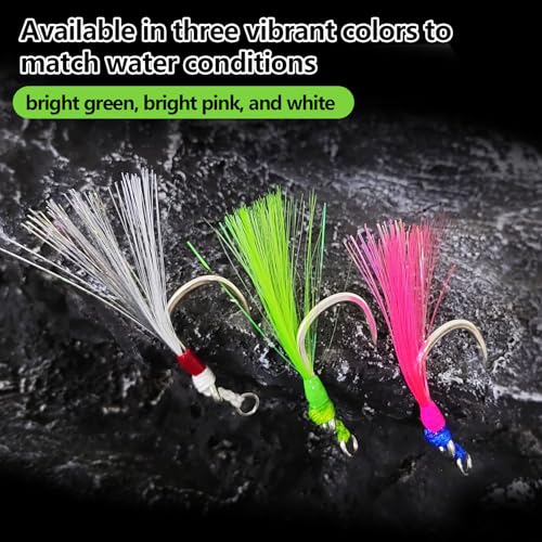 Eupheng Fishing Assist Hooks for Topwater Lures, Dancing Stinger Jigging Hooks Replacement Fishing Hooks for Freshwater & Saltwater - size: #1/0-3PCS, style: Single Assist Hooks for Topwater Lures
