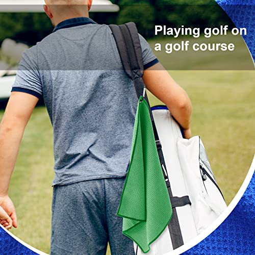Batiyeer 12 Pcs Golf Towel Bulk for Golf Bags Microfiber Fabric Towel with Clip Waffle Pattern, Fitness, Camping, Hiking, Yoga - color: Vivid Color