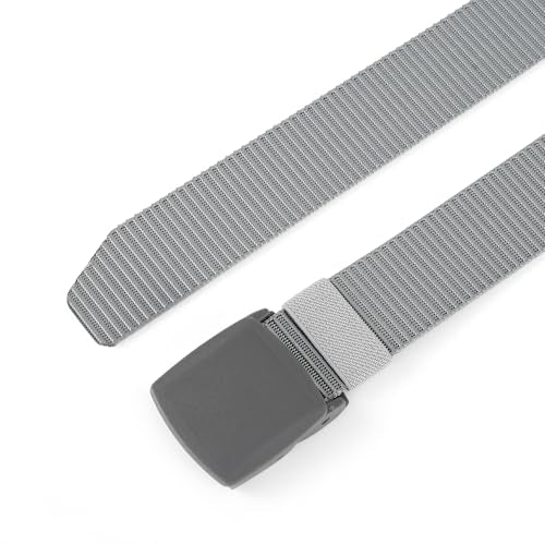 Mile High Life | Nylon Web Belt | Outdoor Military Belt | TSA Safe Buckle Plastic/Metal - color: Gray 510 Buckle