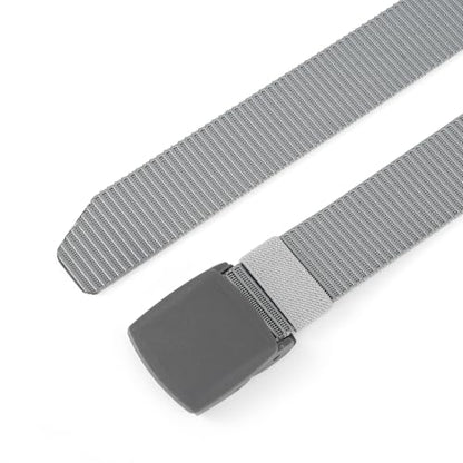 Mile High Life | Nylon Web Belt | Outdoor Military Belt | TSA Safe Buckle Plastic/Metal - color: Gray 510 Buckle