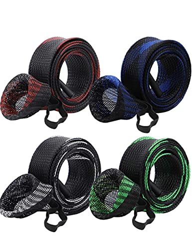 Rod Socks Fishing Rod Sleeve, Rod Covers for Spinning Baitcasting Rod Fishing Pole Covers with Elastic Strap