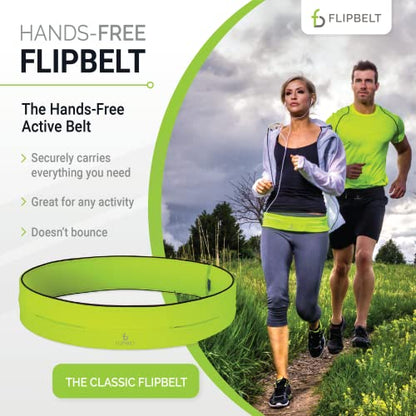 FlipBelt Classic Running Belt, Phone Holder for Running, Money Belt Pouch - color: Neon Yellow, size: Small