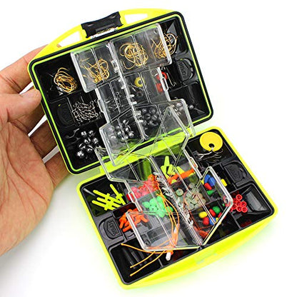 Bait Case, Fishing Accessories Kit Including Hook Sinker Weights Fishing Swivels Snaps Fishing Line Beads Fishing Set with Tackle Box