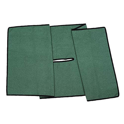 Mile High Life | Pro Tour Caddy Towel | 17" x 40" with 8" Center Slit | Premium Microfiber Waffle Texture - color: Green, size: 16" x 30"
