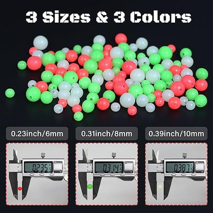 Fishing Beads 6mm 8mm 10mm Glow in The Dark Bead Round Plastic Lure Rigging Catfish Rig Freshwater Saltwater for Fishing Rigs - size: 6mm (600pcs)